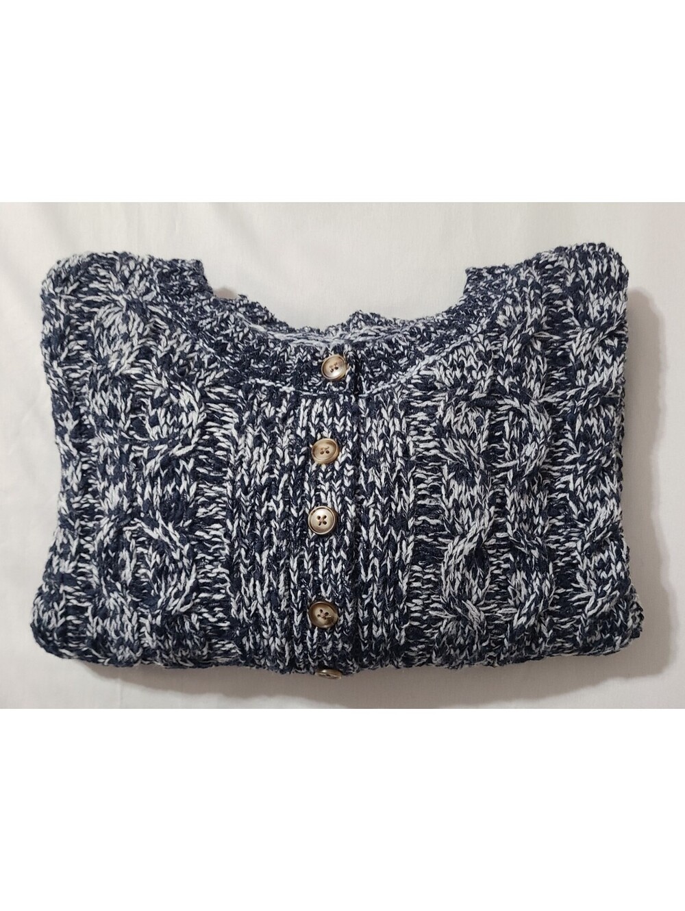 Vtg Ralsey Cropped Marled Chunky Knit Sweater Womens Size Large Button Cardigan - Picture 8 of 8